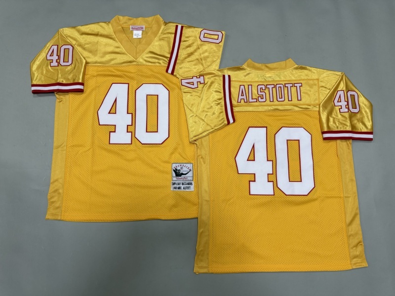 Men 2025 Tampa Bay Buccaneers 40 Alstott yellow Throwback Limited NFL Jersey style 001